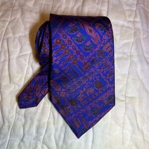 Vintage Blue and Red Men's Tie